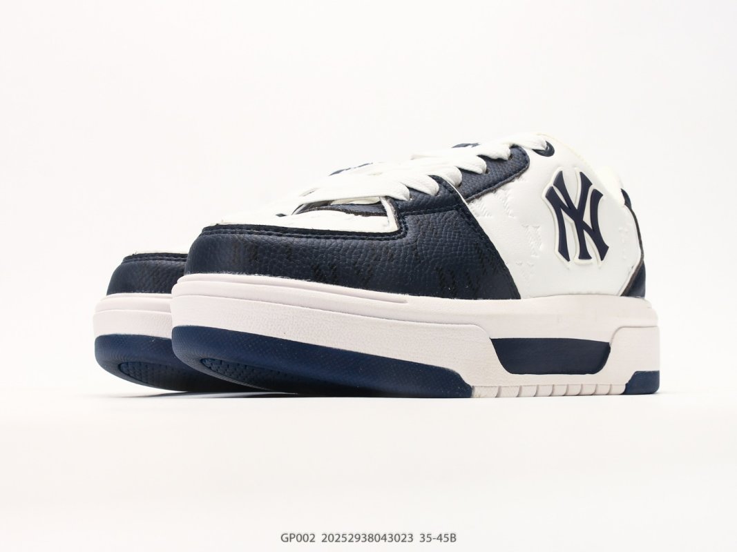 MLB Chunky Liner Low Top Navy White Monogram Sneaker view