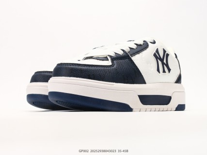 MLB Chunky Liner Low Top Navy White Monogram Sneaker view 5