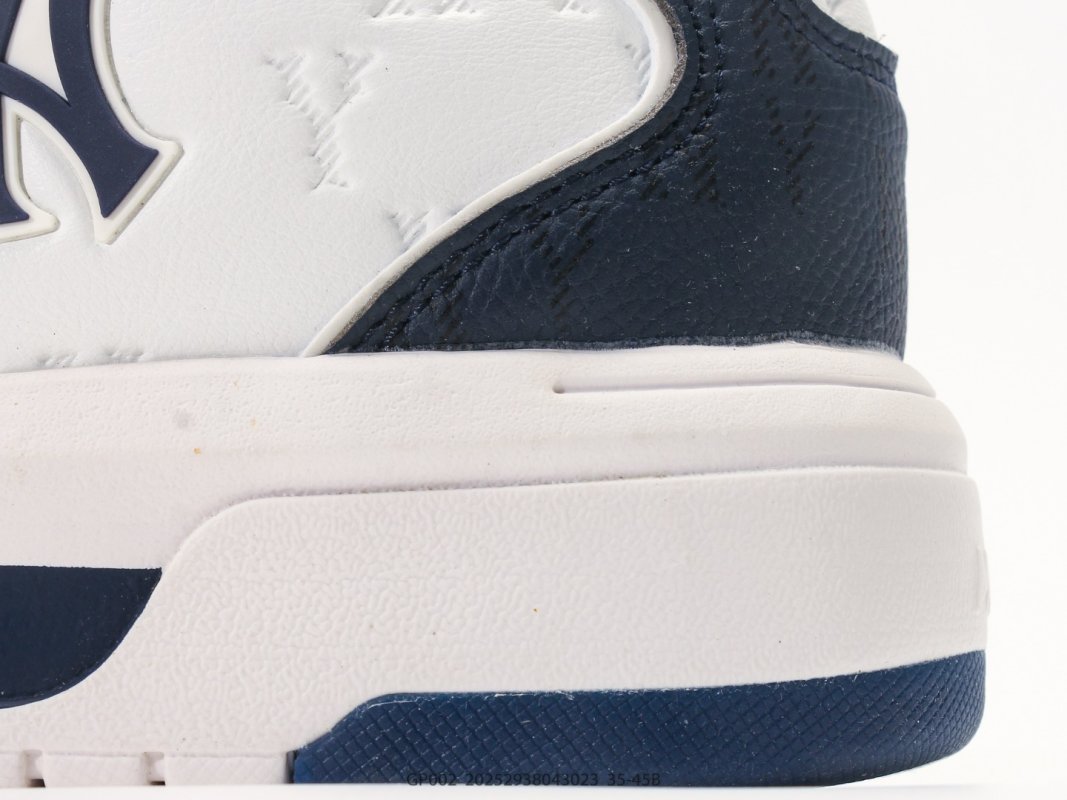 MLB Chunky Liner Low Top Navy White Monogram Sneaker view