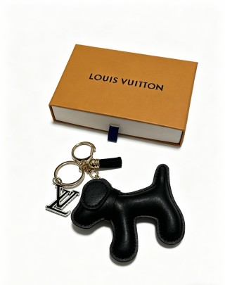 Louis Vuitton Angry Forest Dog Leather Keychain Black view 3