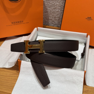 Hermès Constance H Buckle Reversible Leather Belt Black Gold