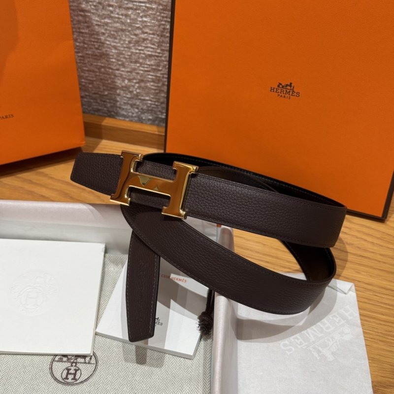 Hermès Constance H Buckle Reversible Leather Belt Black Gold view