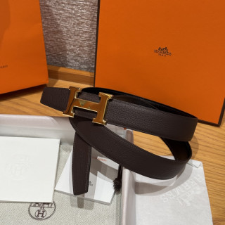 Hermès Constance H Buckle Reversible Leather Belt Black Gold view 2