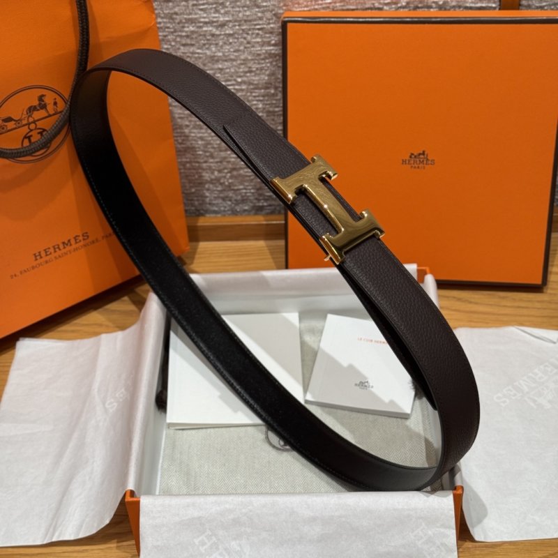 Hermès Constance H Buckle Reversible Leather Belt Black Gold view