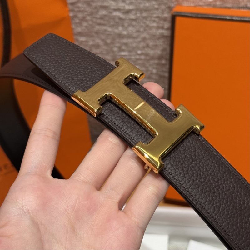 Hermès Constance H Buckle Reversible Leather Belt Black Gold view
