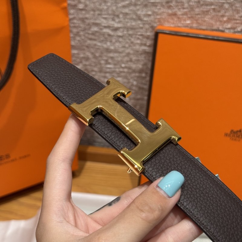 Hermès Constance H Buckle Reversible Leather Belt Black Gold view
