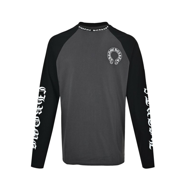 Chrome Hearts Horseshoe Long Sleeve Raglan Tee Charcoal Black