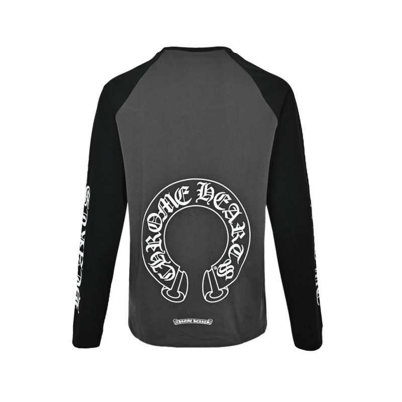 Chrome Hearts Horseshoe Long Sleeve Raglan Tee Charcoal Black view