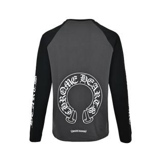 Chrome Hearts Horseshoe Long Sleeve Raglan Tee Charcoal Black view 3