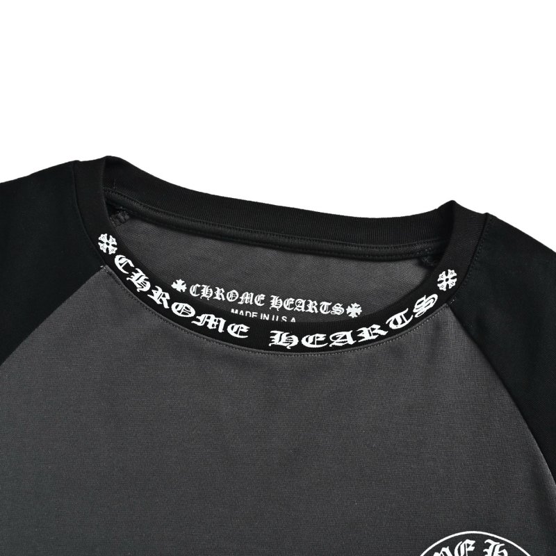 Chrome Hearts Horseshoe Long Sleeve Raglan Tee Charcoal Black view