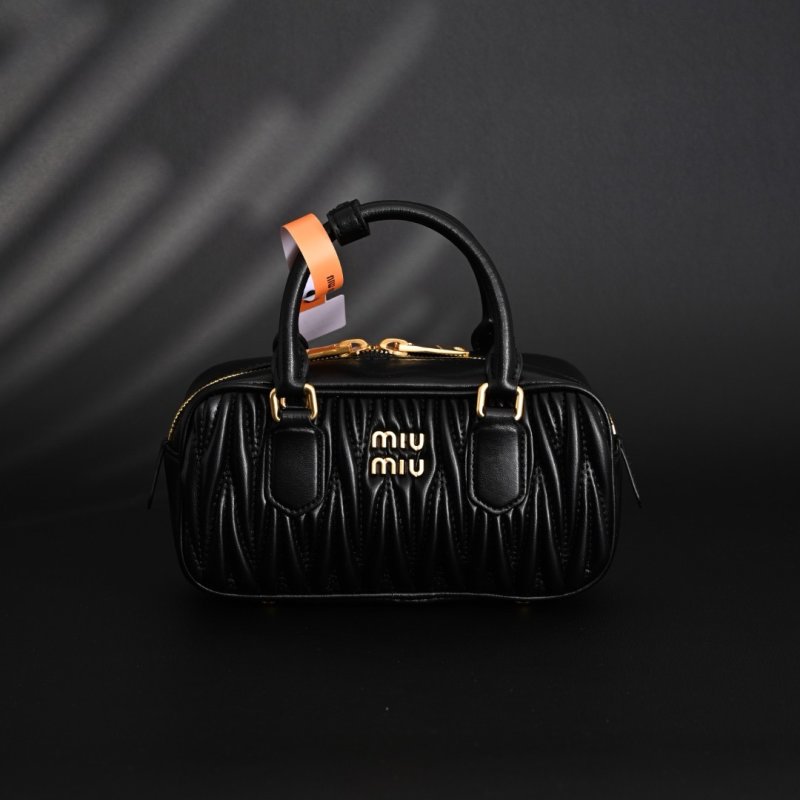 Miu Miu Matelassé Bowling Bag Black