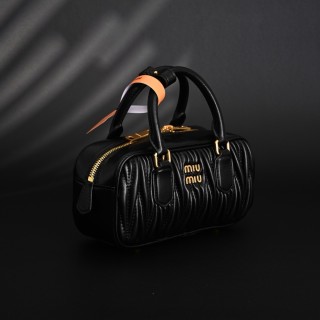 Miu Miu Matelassé Bowling Bag Black view 2