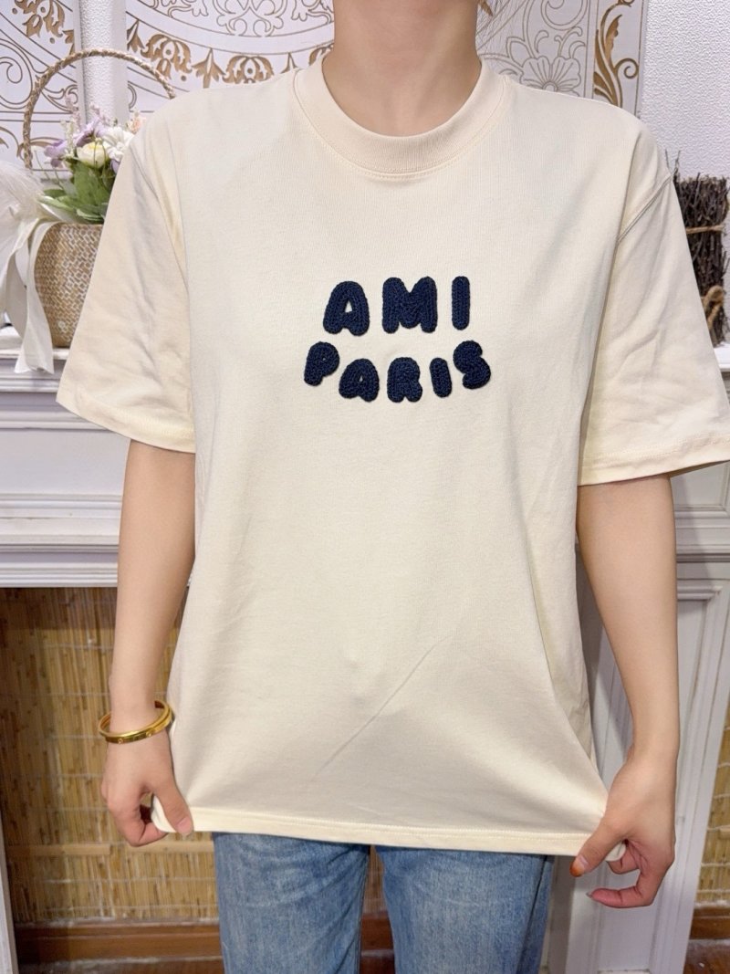 AMI Paris Logo White T-Shirt view