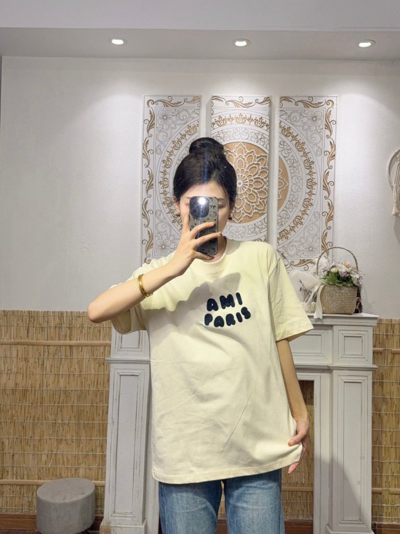 AMI Paris Logo White T-Shirt view