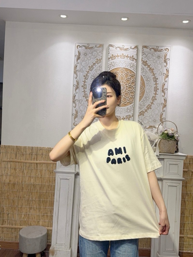 AMI Paris Logo White T-Shirt view