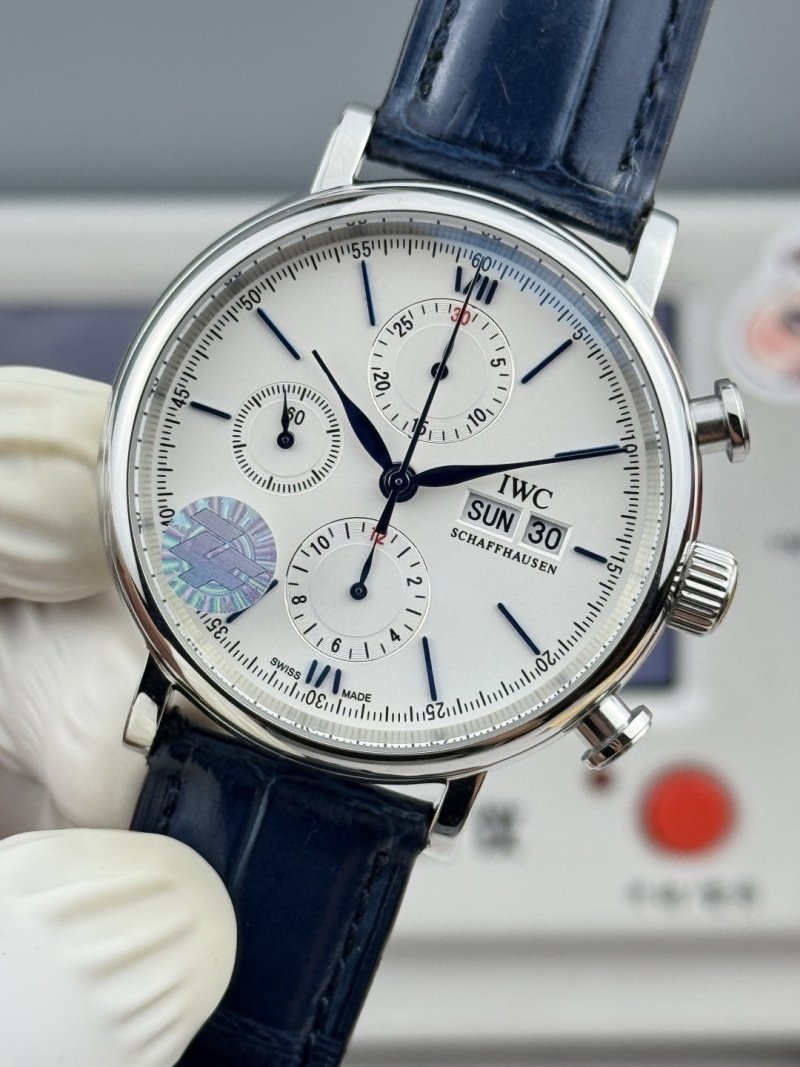 IWC Portofino Chronograph 42mm Stainless Steel White Dial view