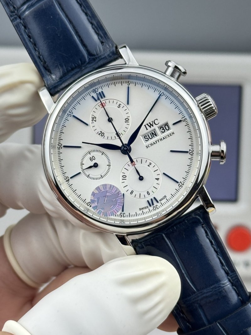 IWC Portofino Chronograph 42mm Stainless Steel White Dial view