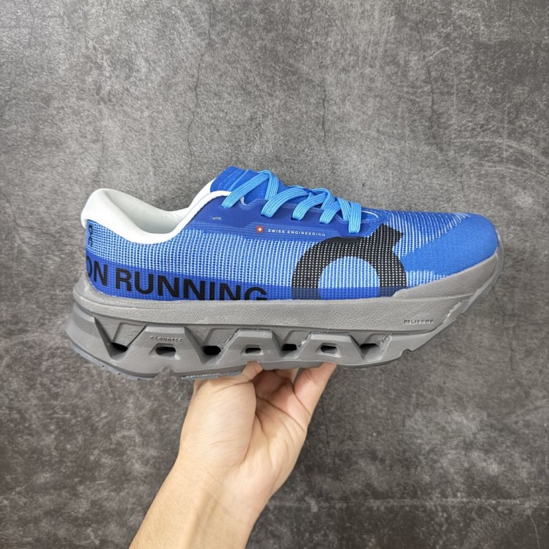 On Cloudmonster 3 Hyper Blue White Running Shoe view