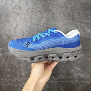 On Cloudmonster 3 Hyper Blue White Running Shoe view 3