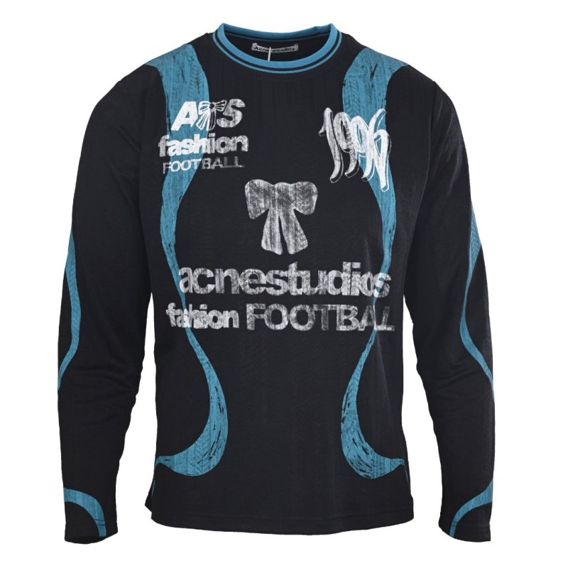 Acne Studios World Cup Football Graphic Long Sleeve T-Shirt Black