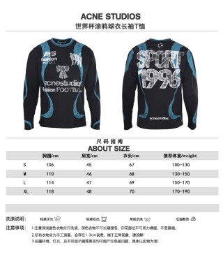 Acne Studios World Cup Football Graphic Long Sleeve T-Shirt Black view 11