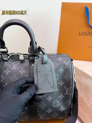 Louis Vuitton Keepall 35 Monogram Canvas Duffel Bag Black view 2