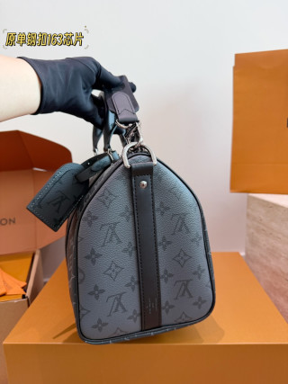 Louis Vuitton Keepall 35 Monogram Canvas Duffel Bag Black view 4