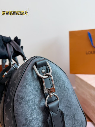 Louis Vuitton Keepall 35 Monogram Canvas Duffel Bag Black view 5