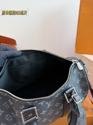 Louis Vuitton Keepall 35 Monogram Canvas Duffel Bag Black view 9