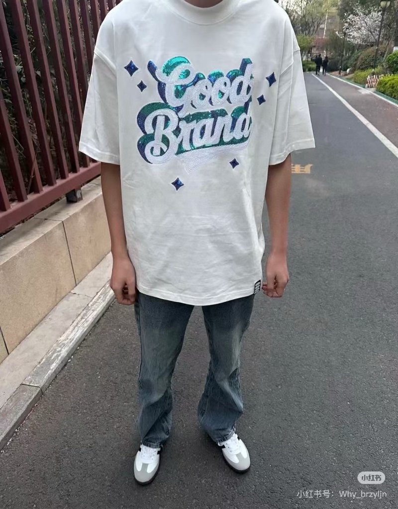 Good Brand Graphic Tee White Blue Print view