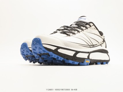 Hoka Mafate Speed 2 White Black Blue Trail Running Shoe view 5