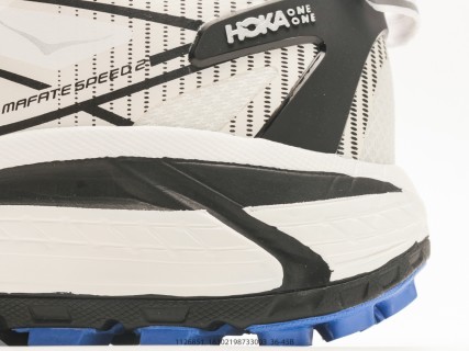 Hoka Mafate Speed 2 White Black Blue Trail Running Shoe view 7