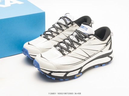 Hoka Mafate Speed 2 White Black Blue Trail Running Shoe view 9