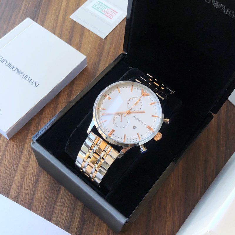 Armani AR0399 Steel Quartz Watch Silver view