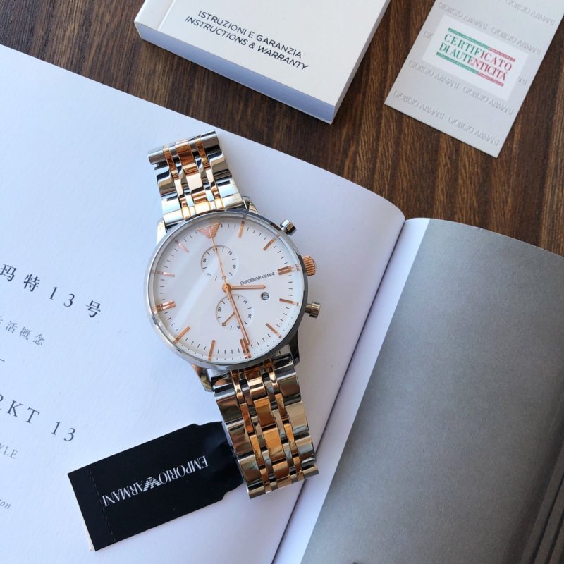 Armani AR0399 Steel Quartz Watch Silver view