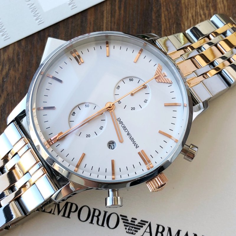 Armani AR0399 Steel Quartz Watch Silver view
