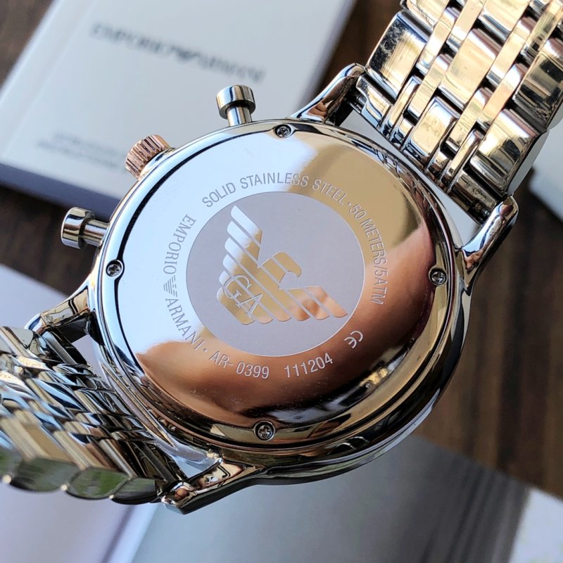 Armani AR0399 Steel Quartz Watch Silver view