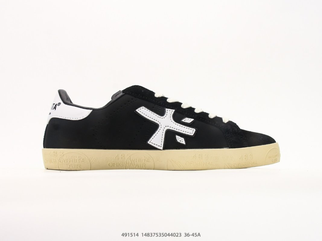 Premiata Steven Black White Low Top Casual Sneaker view