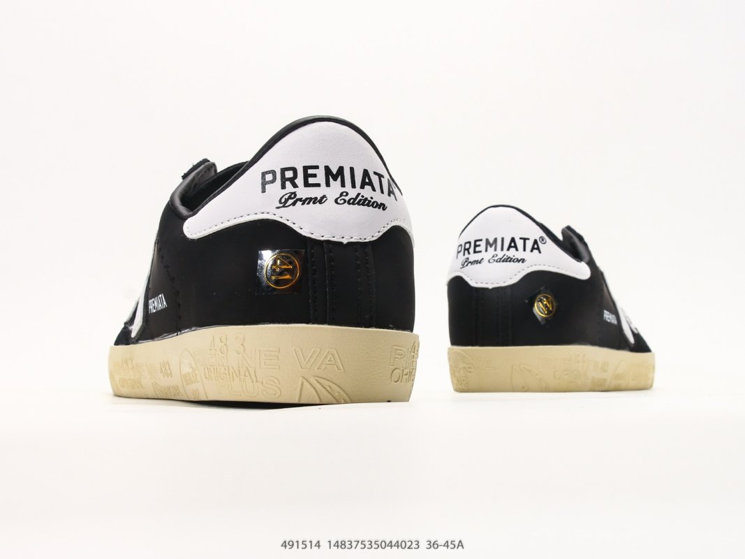 Premiata Steven Black White Low Top Casual Sneaker view