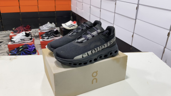 On Cloudmonster Black White Low-Top Running Shoe