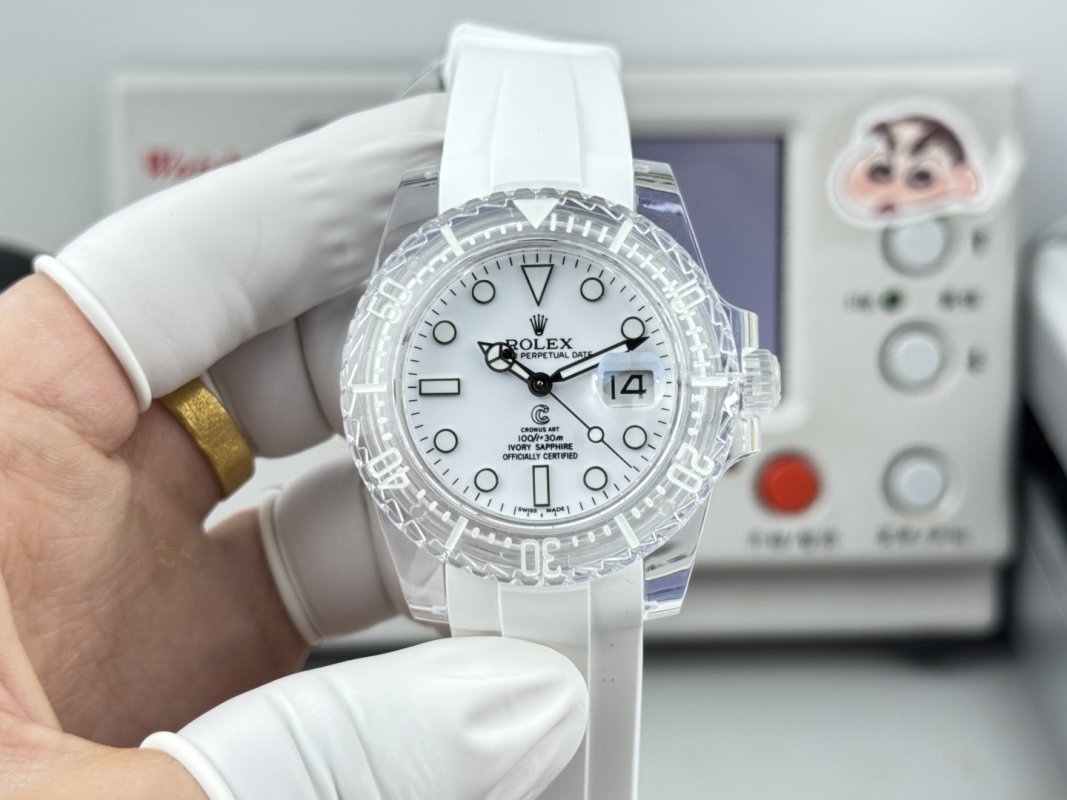 Rolex Submariner Crystal Frosted 40mm White Dial Replica Watch view