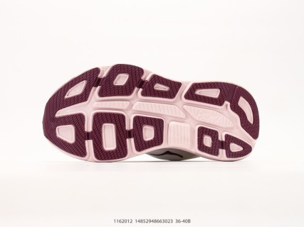 HOKA Bondi 9 White Pink Low-Top Running Shoe Men view 4