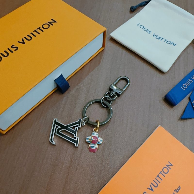 LV Monogram Keychain Charm - Silver Hardware Replica