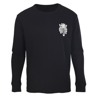 Chrome Hearts Waffle Knit Dagger Print Long Sleeve Black