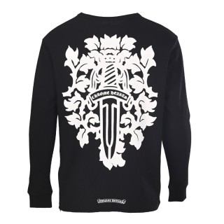 Chrome Hearts Waffle Knit Dagger Print Long Sleeve Black view 3