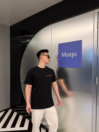 Gucci Logo Print Black T-Shirt UA Replica view 3