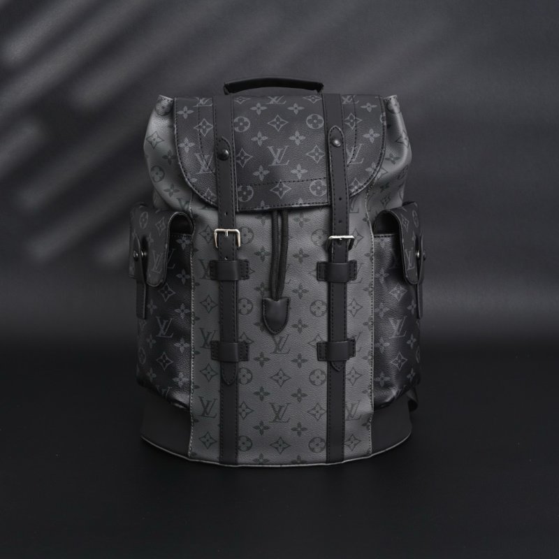 LV Christopher Monogram Eclipse UA Backpack Gray Black view