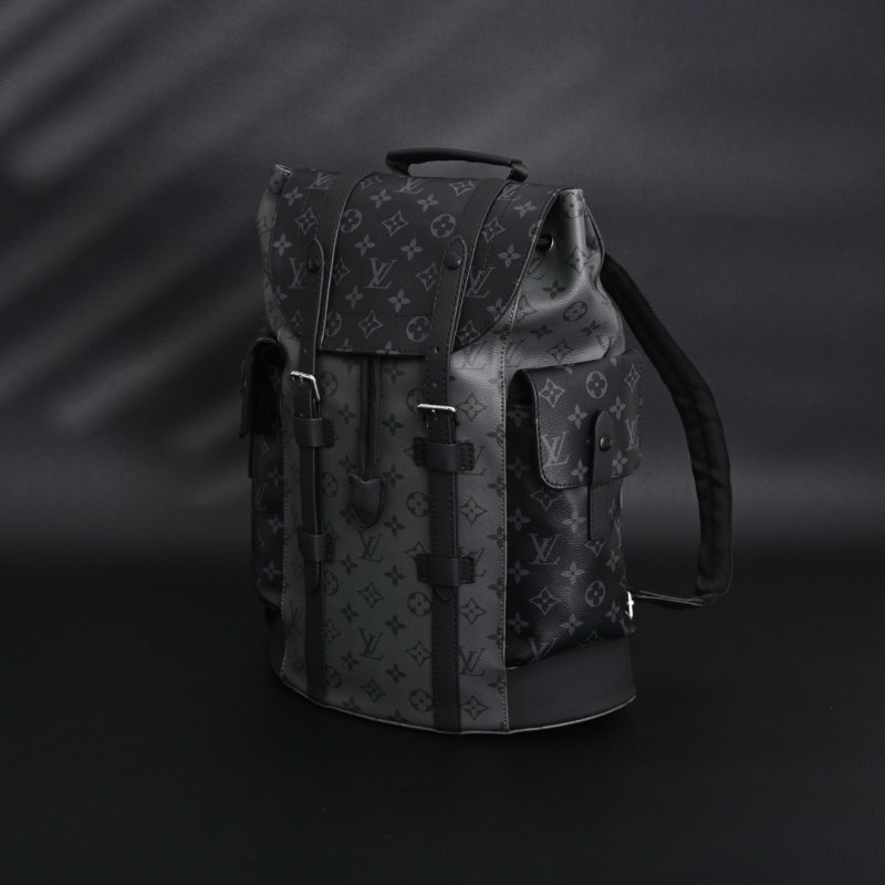LV Christopher Monogram Eclipse UA Backpack Gray Black view