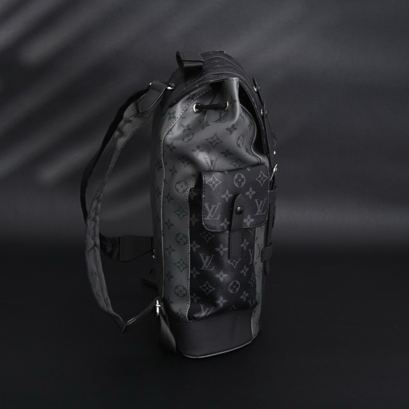 LV Christopher Monogram Eclipse UA Backpack Gray Black view