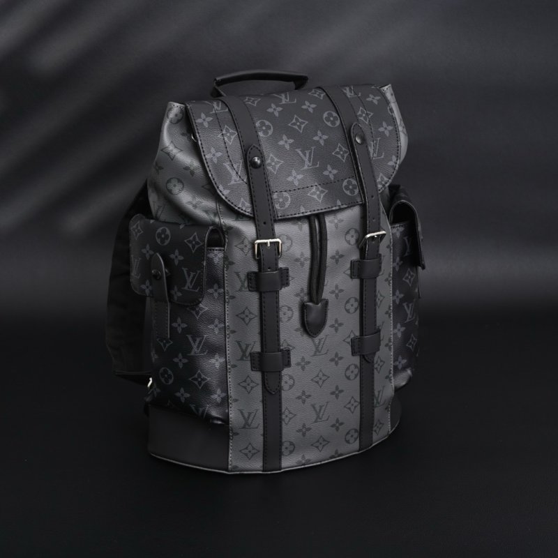 LV Christopher Monogram Eclipse UA Backpack Gray Black view